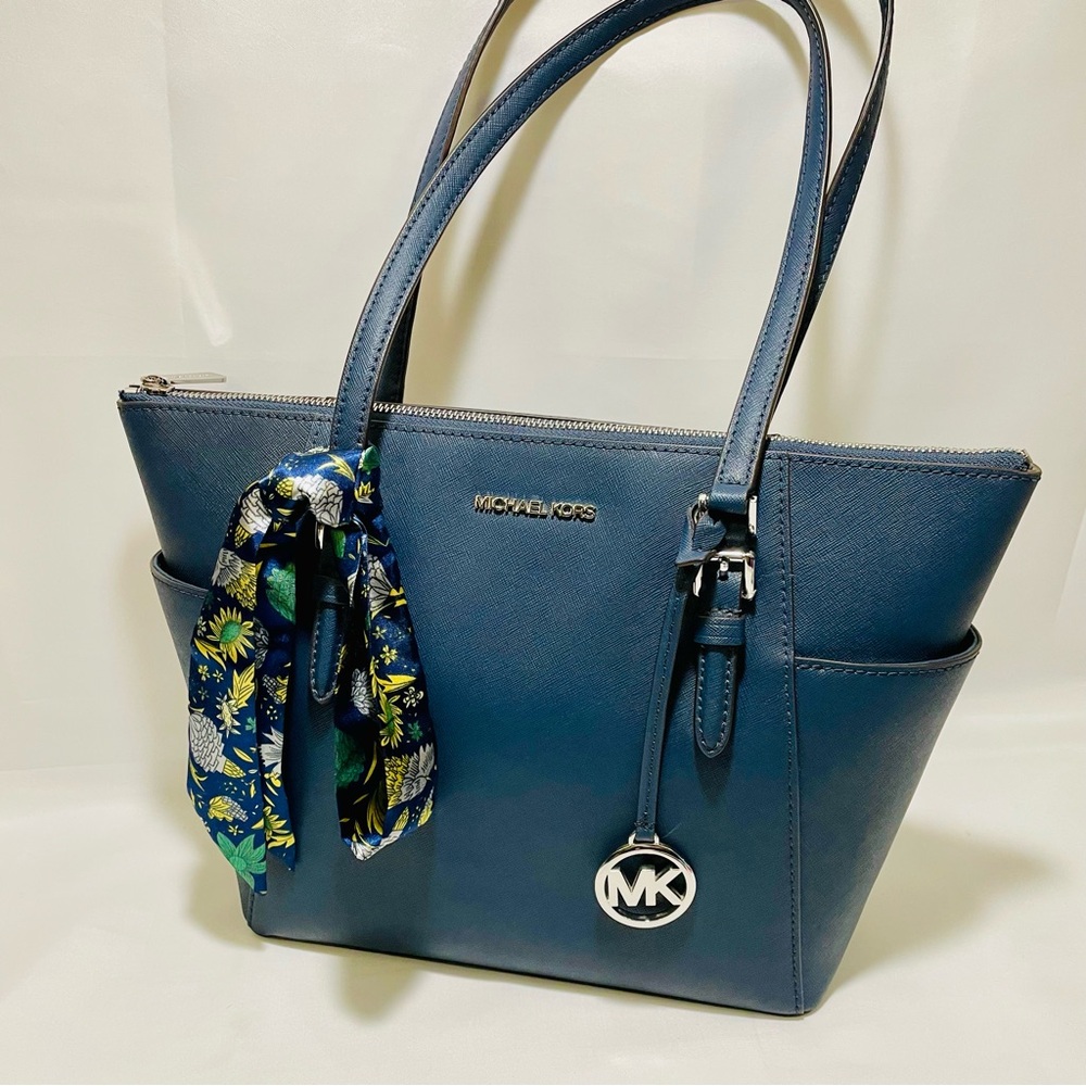 Michael Kors Charlotte Large Saffiano Leather Tote, EUC - Picture 3 of 16